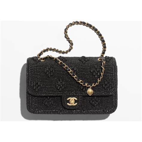 chanel raffia flap bag|raffia bag with black trim.